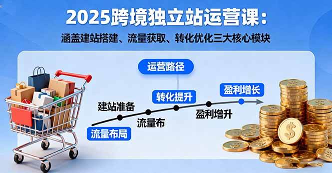 （16211期）2025跨境独立站运营课：涵盖建站搭建、流量获取、转化优化三大核心模块-优优久网创