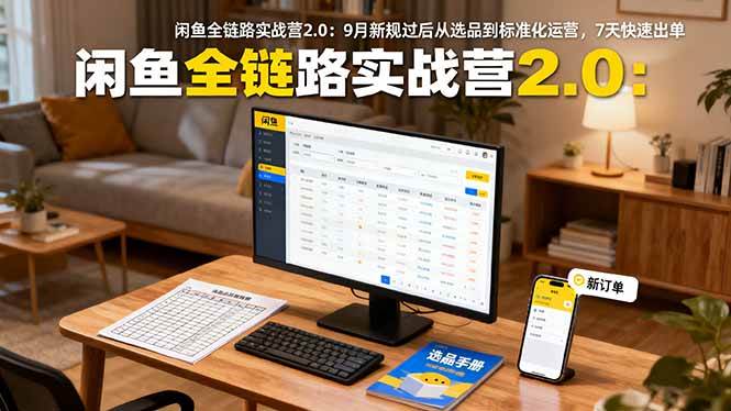 （16263期）闲鱼全链路实战营2.0：9月新规过后从选品到标准化运营，7天快速出单-优优久网创