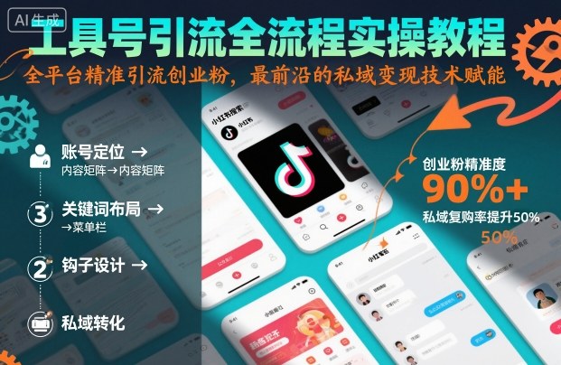 工具号引流全流程保姆级实操教程,全平台精准引流创业粉,最前沿的私域变现技术赋能-优优久网创