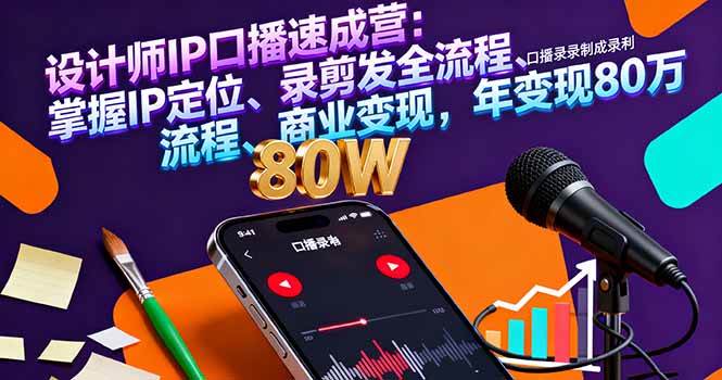 （16240期）设计师IP口播速成营：掌握IP定位、录剪发全流程、商业变现，年变现80万-优优久网创