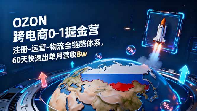 (16277期)OZON跨境电商0-1掘金营:注册-运营-物流全链路体系,60天快速出单月营收8w-优优久网创