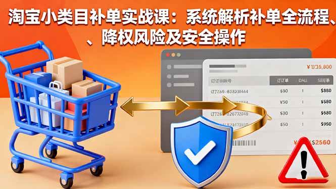 （16239期）淘宝小类目补单实战课：系统解析补单全流程、降权风险及安全操作-优优久网创