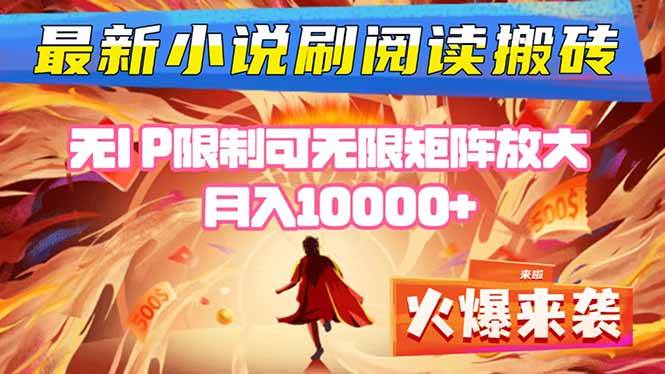 （16237期）小说阅读搬砖单机每天收益200-400+ 无IP限制可无限矩阵放大 —-优优久网创