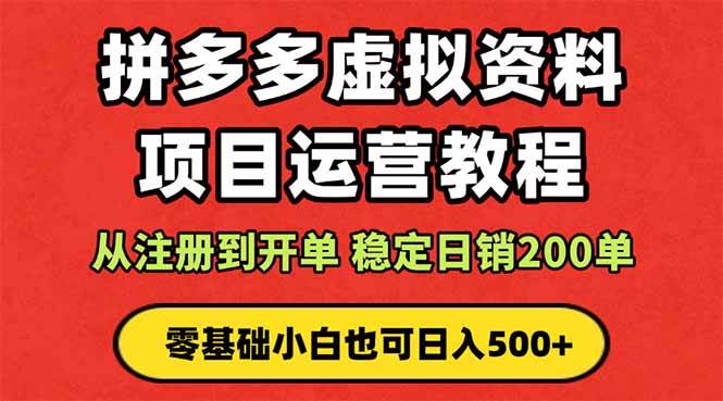 （16220期）拼多多开店运营课程： 蓝海变现玩法，轻松实现睡后收入 零基础小白也可…-优优久网创