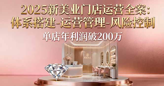 （16216期）2025新美业门店运营全案：体系搭建-运营管理-风险控制，单店年利润破200万-优优久网创